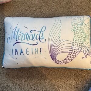 Mermaid Imagine Throw Pillow - White and Purple